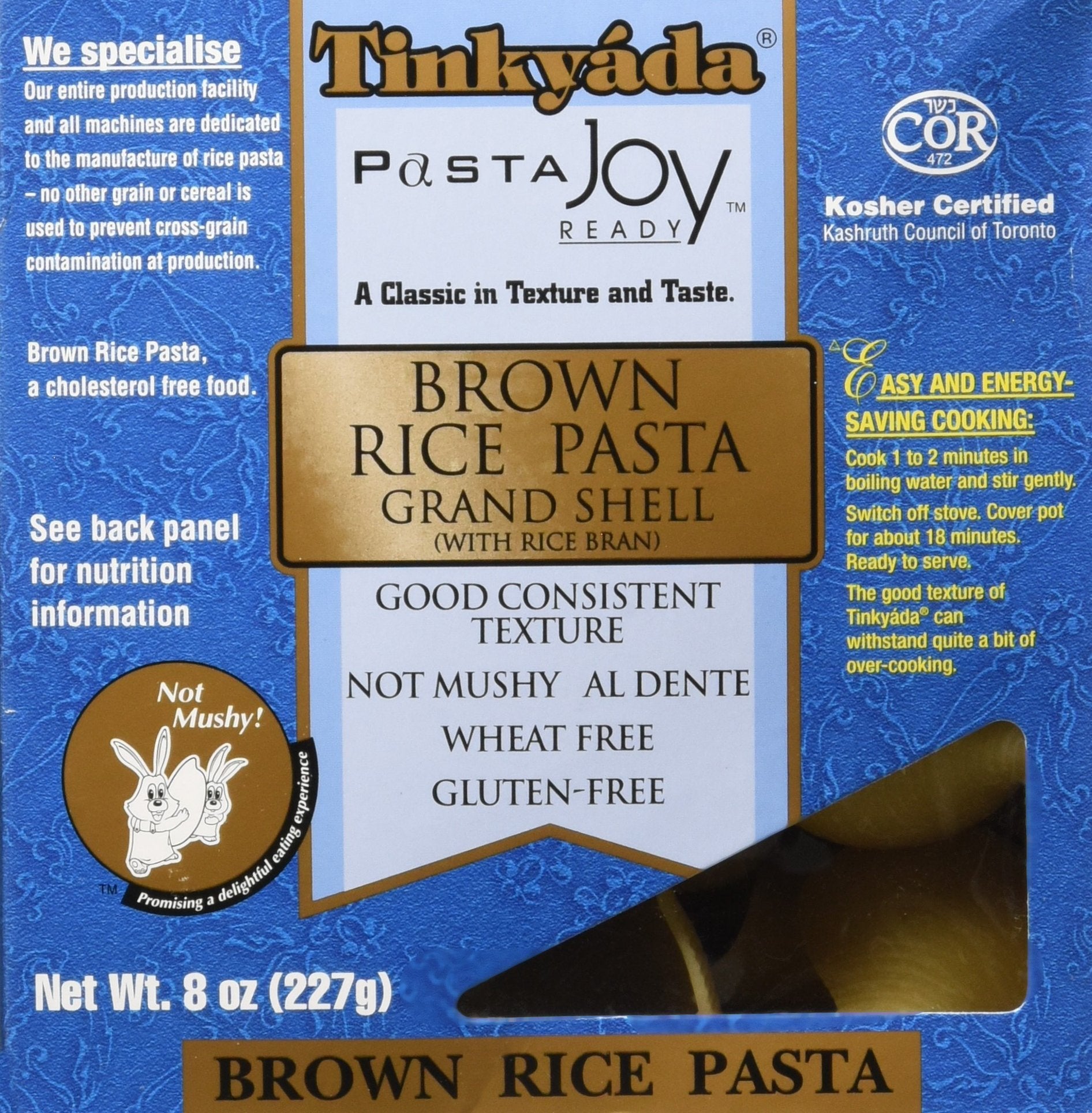 Tinkyada Brown Rice Pasta grand Shell 8 Ounce