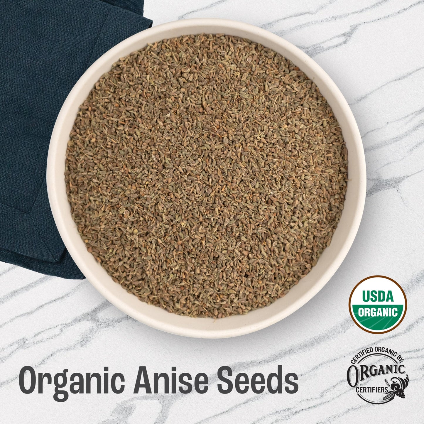 J Mac Botanicals Organic Anise Seeds (16 oz) whole seeds  aniseed  anisecookies  anisetea  aniseseed powder  aniseseeds for baking  Certified Organic.