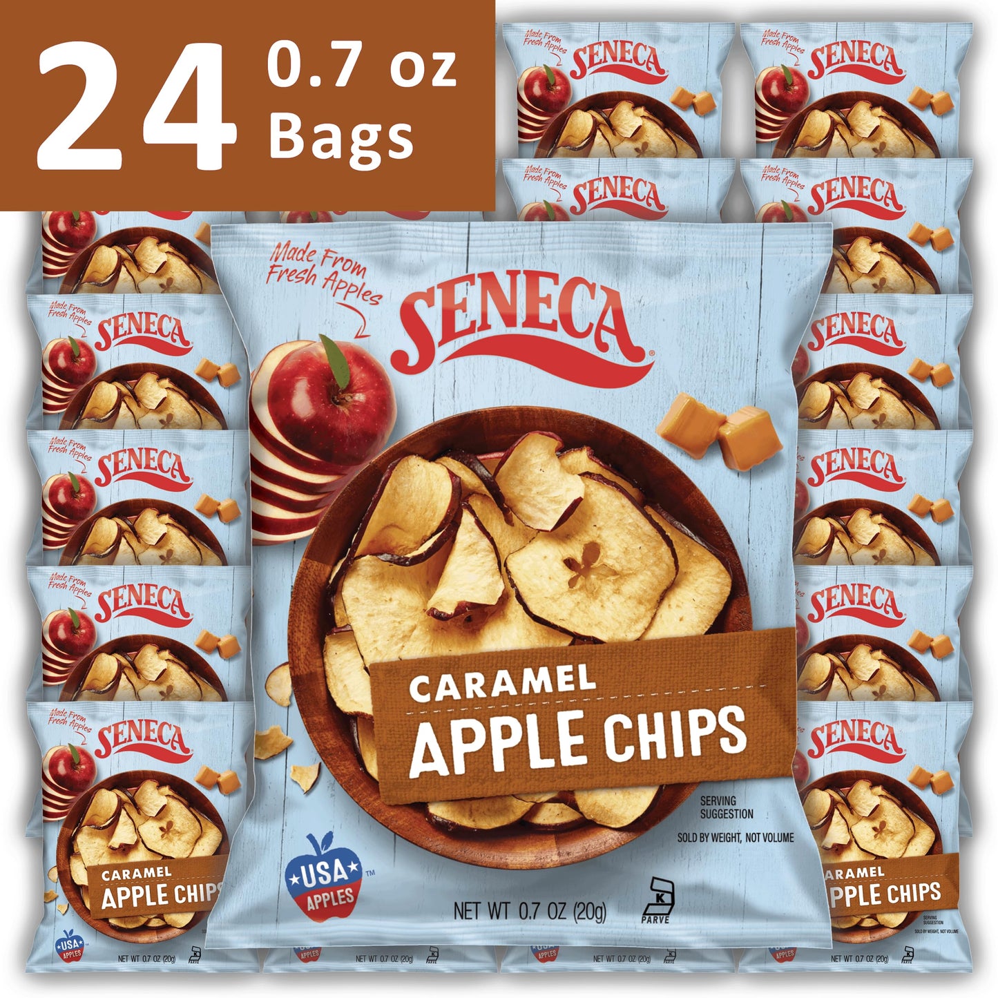 Seneca Caramel Apple Chips | Made from Fresh Apples | 100% Red Delicious Apples | Yakima Valley Orchards | Crisped Apple Perfect