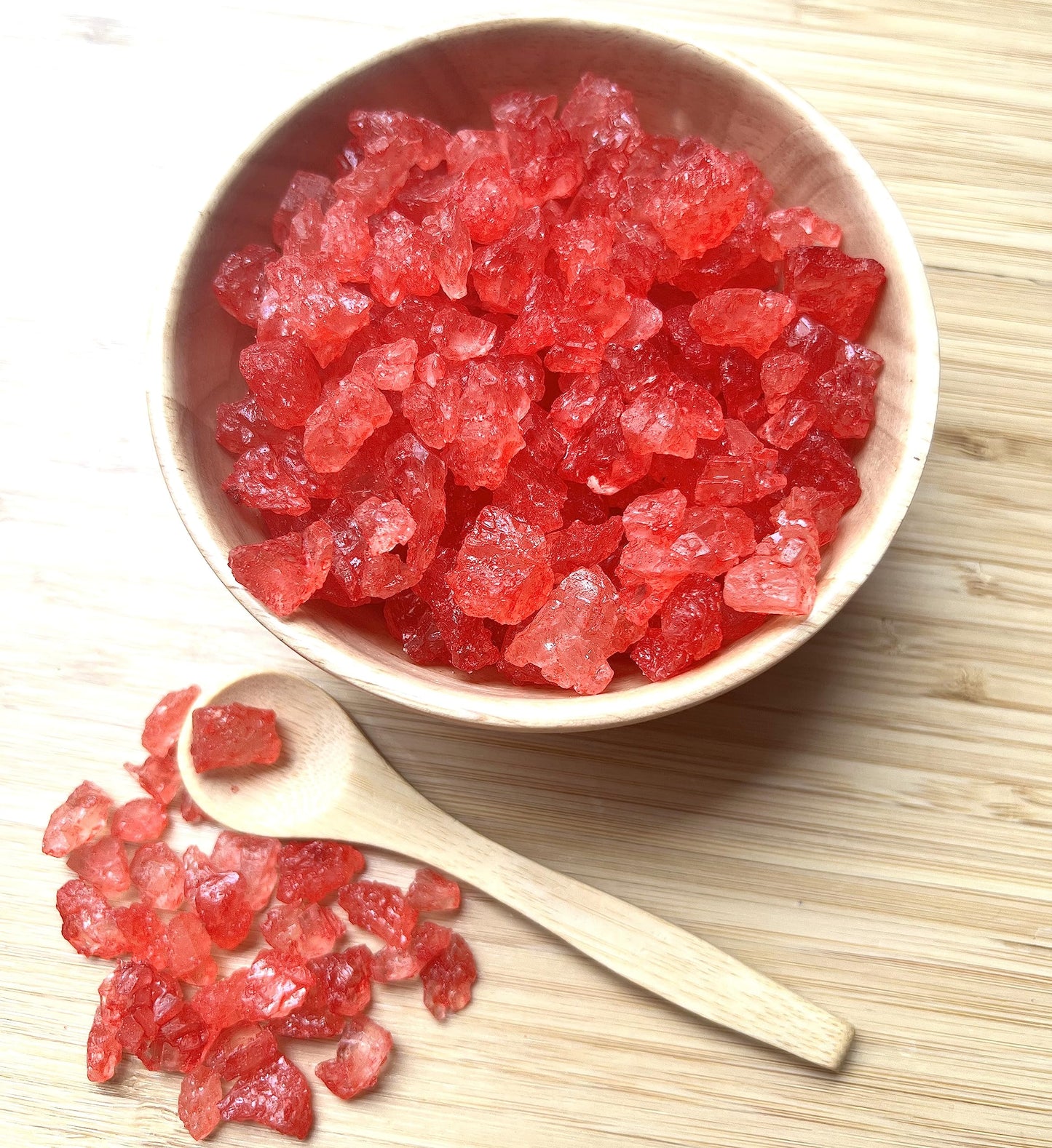 SweetGlob Large Rock Sugar Candy Gems, Red Strawberry Flavor, 16 Ounce Pack
