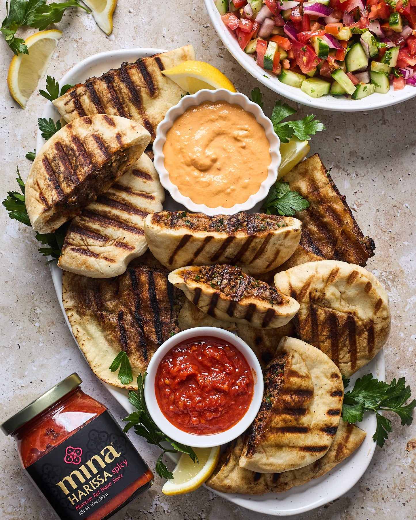 Mina Harissa Hot Sauce, Gourmet Moroccan Heat, Homestyle Spicy Red Chili Harissa Paste With Tangy Twist, 10 Oz Harissa Sauce, Excite Your Senses With Mina Harissa Seasoning