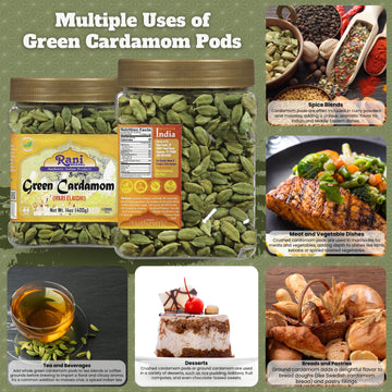 Rani Green Cardamom Pods Spice, All Natural, Vegan, 14oz (400g) PET Jar, Gluten Friendly, NON-GMO, Product of India