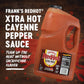 Franks RedHot Xtra Hot Cayenne Pepper Hot Sauce, 1 Gallon, 128 Fl Oz, Extra Hot, Great for Wings, Pizza, Snacks