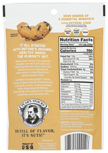 Pears Snacks Everything Bagel Cashews, 4 OZ