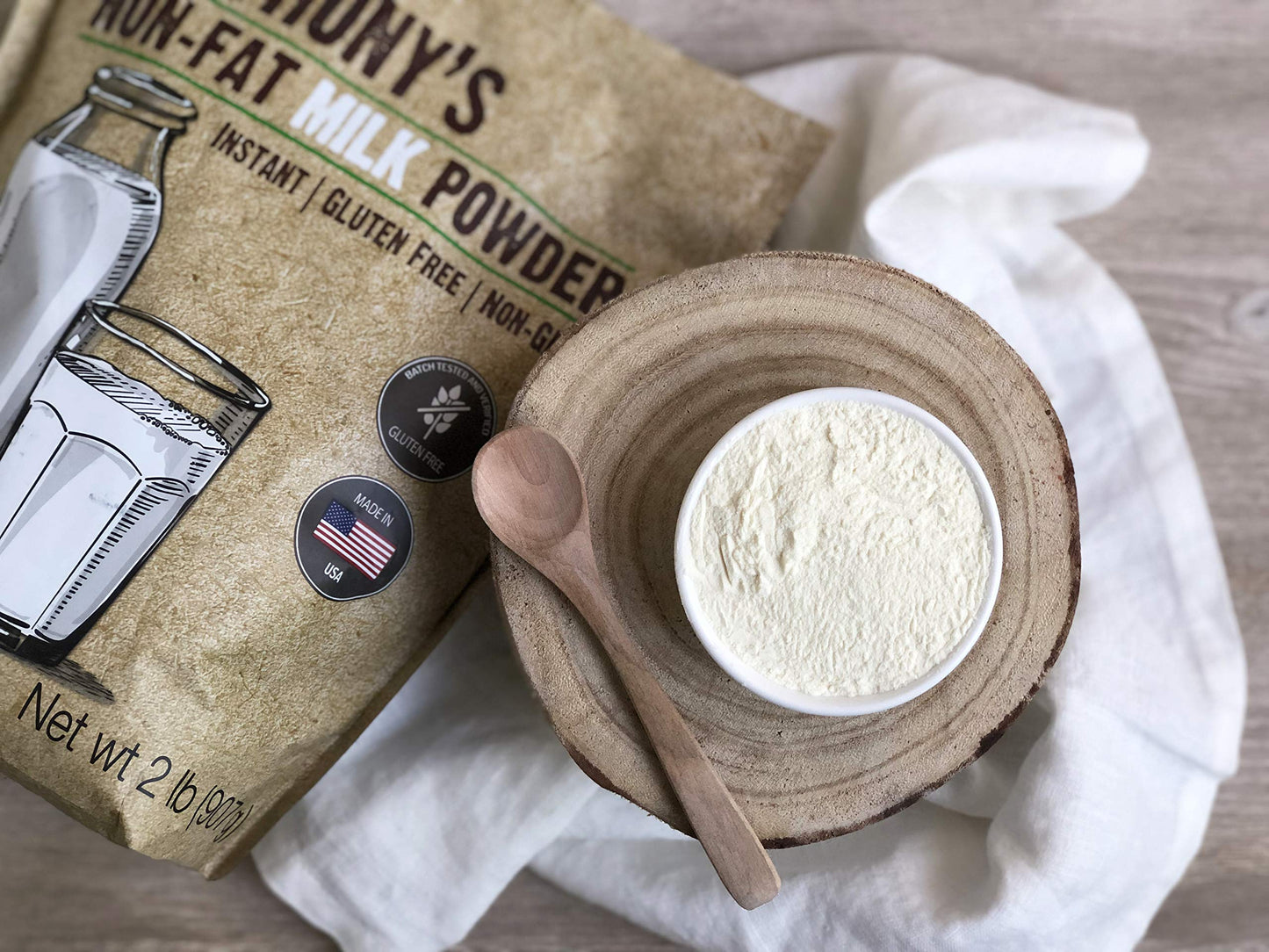 Anthony'S Non Fat Milk Powder, 2 Lb, Instant, Gluten Free & Non Gmo