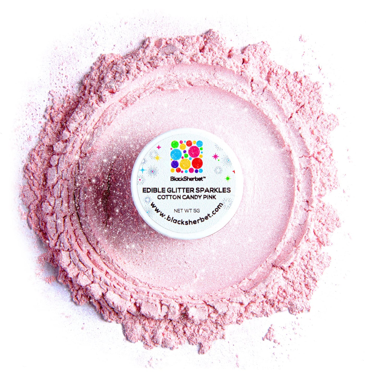 Blacksherbet Cotton Candy Pink Edible Glitter For Drinks 5 Grams | Kosher Certified | Drink Glitter And Luster Dust For Cake, Cake Pops, Edible Glitter Cocktails Food, Cocktail Glitter