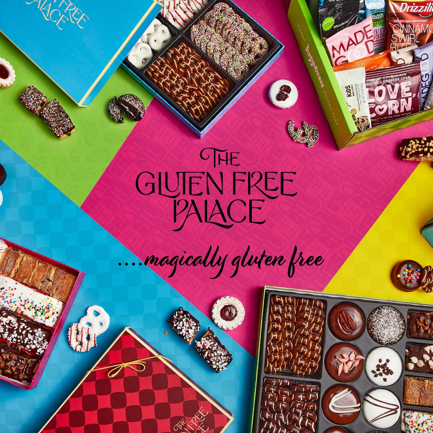 Gluten Free Palace Snack Attack Vegan Snacks Care Package - Plant-Based, Gluten Free, Dairy Free, Non-GMO Cookies, Bars, Chips,