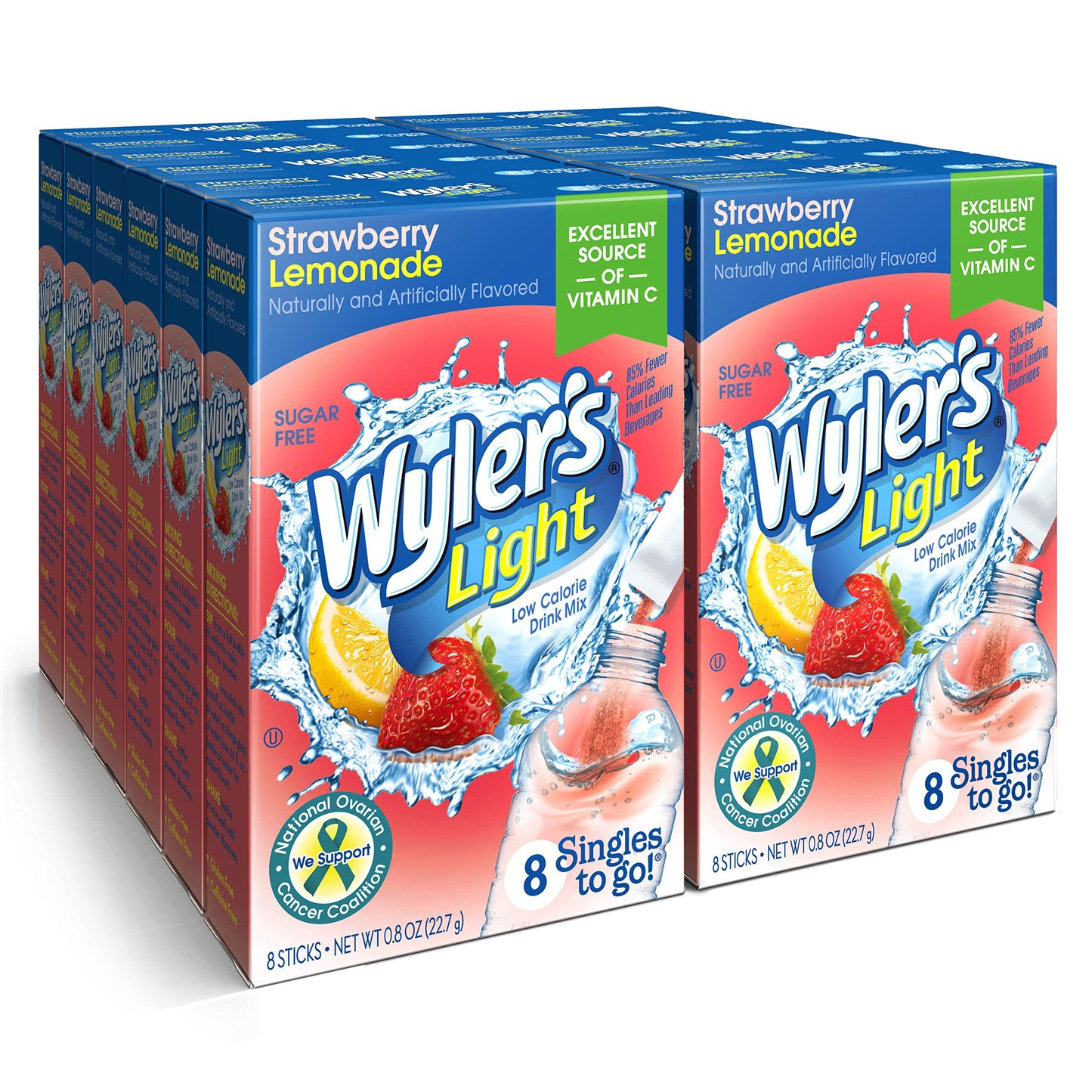Singles T? Go Powder Packets, W?Ter Drink Mix, Strawberry Lemonade, 96 Singl? Servings (Pack Of 12) Strawberry Lemonade