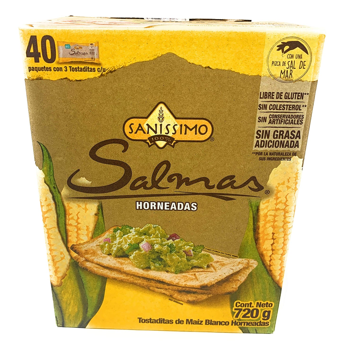 Salmas Horneadas Sanissimo Oven Baked Corn Crackers 40 Pack