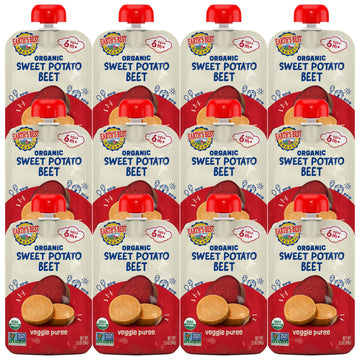 Earths Best Organic Baby Food Pouches, Stage 2 Vegetable Puree for Babies 6 Months and Older, Organic Sweet Potato and Beets Pu