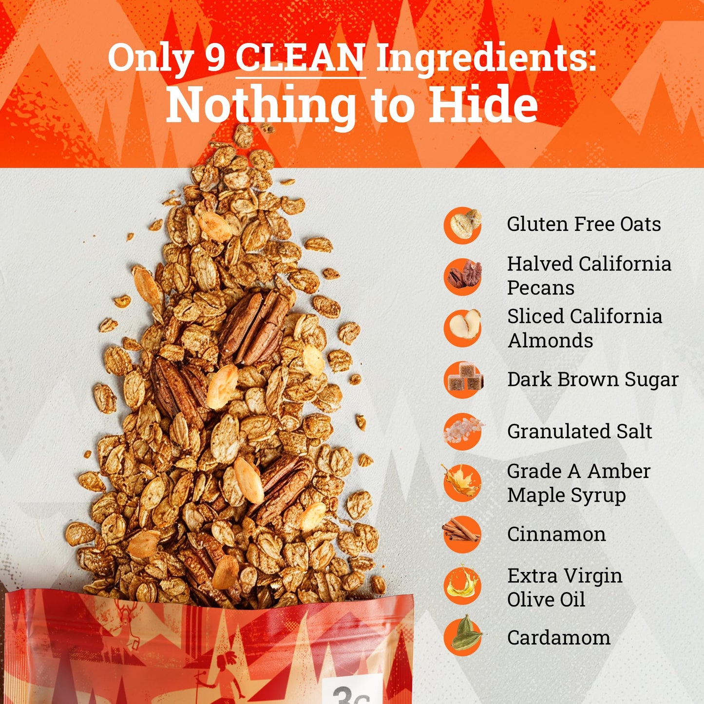 Ladera Foods Almond Pecan Granola, Low Sugar, Gluten Free & Vegan, 2 lb Family Pack