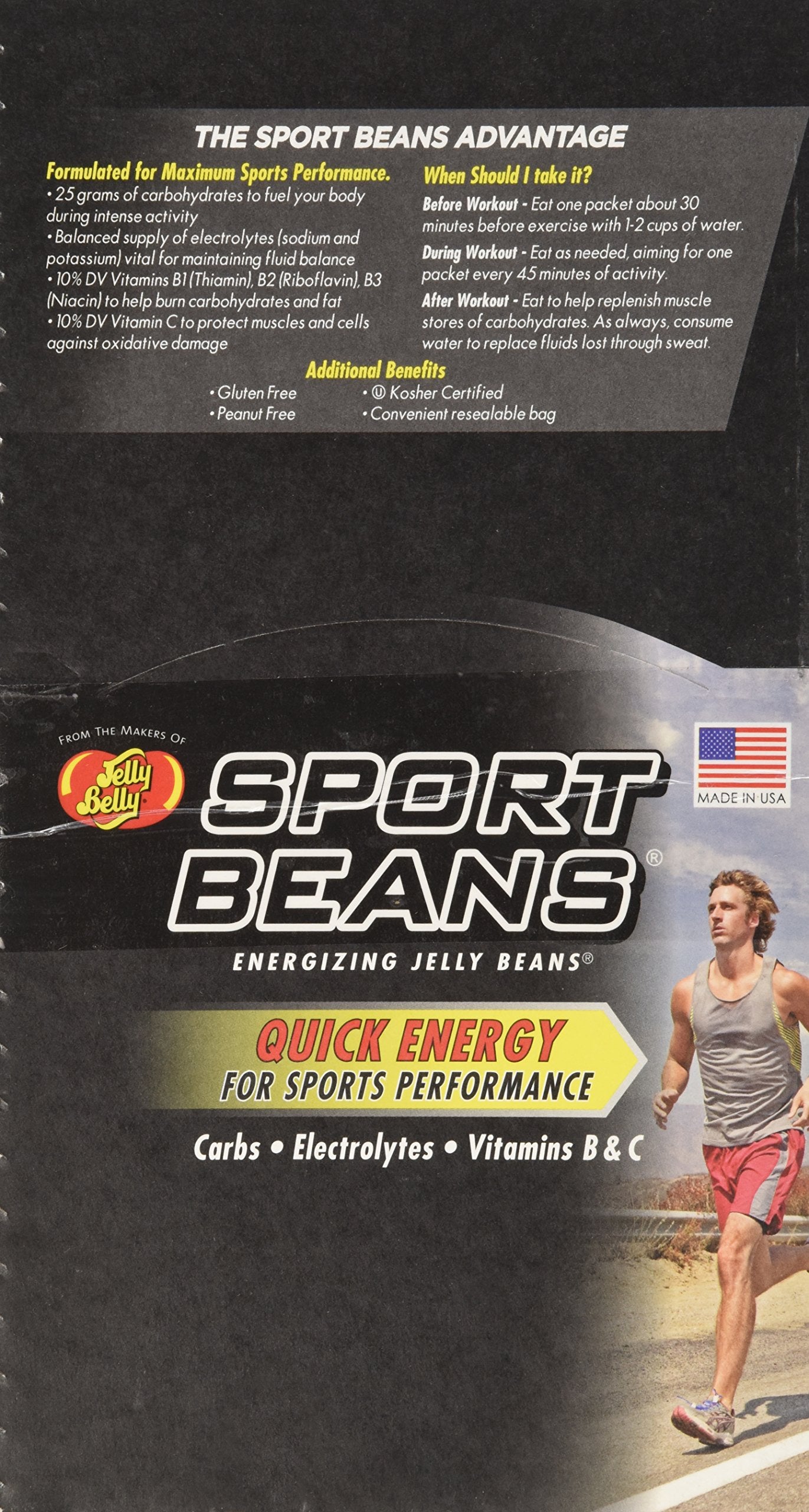 Jelly Belly Extreme Sport Beans, Caffeinated Jelly Beans, Watermelon, 1 oz Each, Pack of 24, Red