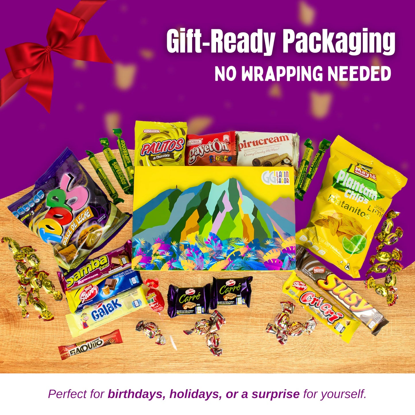 GG LATIN SABOR Venezuela Candy Box - Assorted Cookies, Chips & Candies Mix - 30 Count Variety Pack