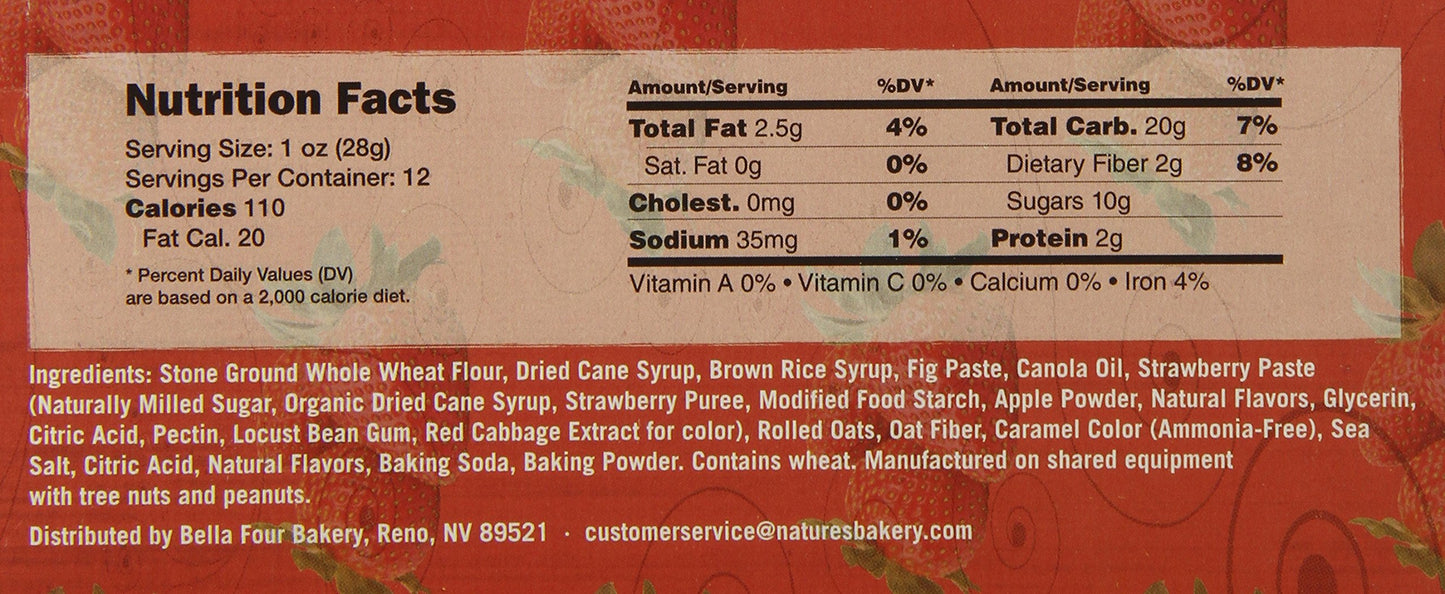 Natures Bakery Strawberry Fig Bars, 2 Oz, 6 Ct