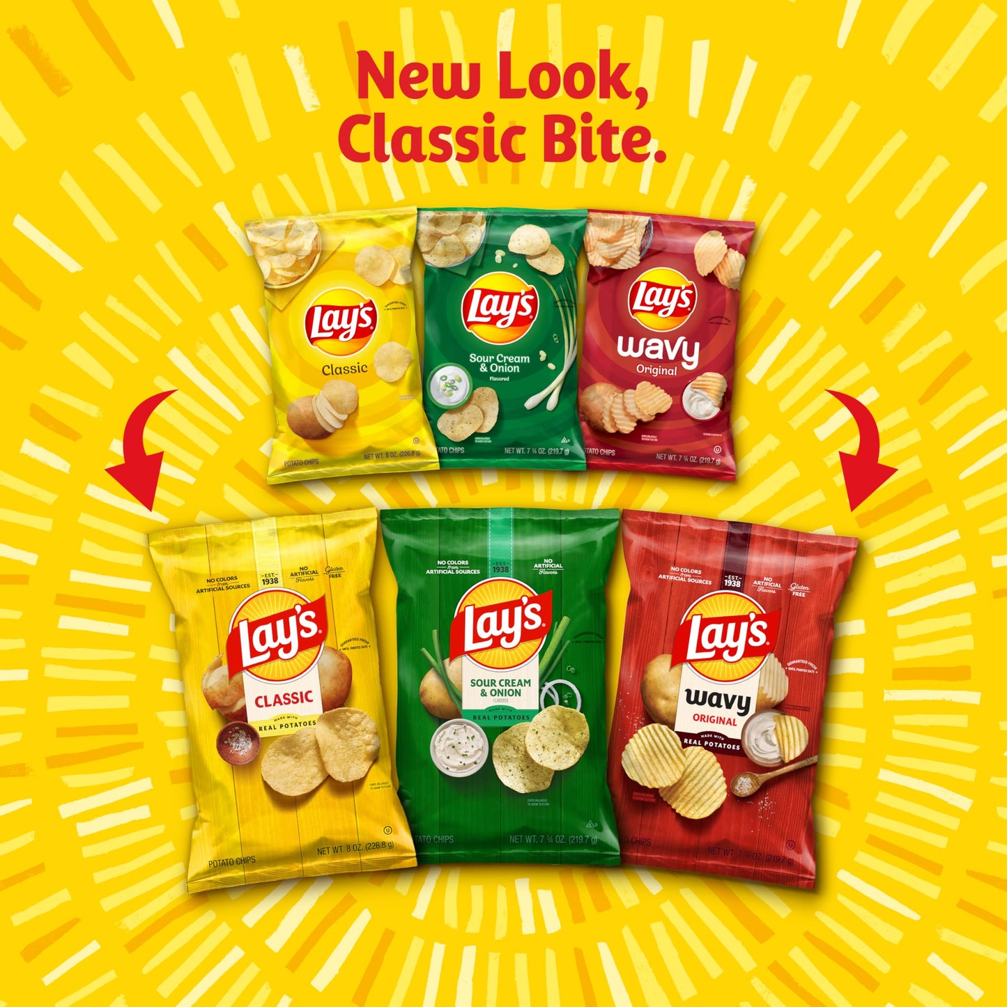 Lays Sour Cream & Onion Flavor, 7.75 Oz