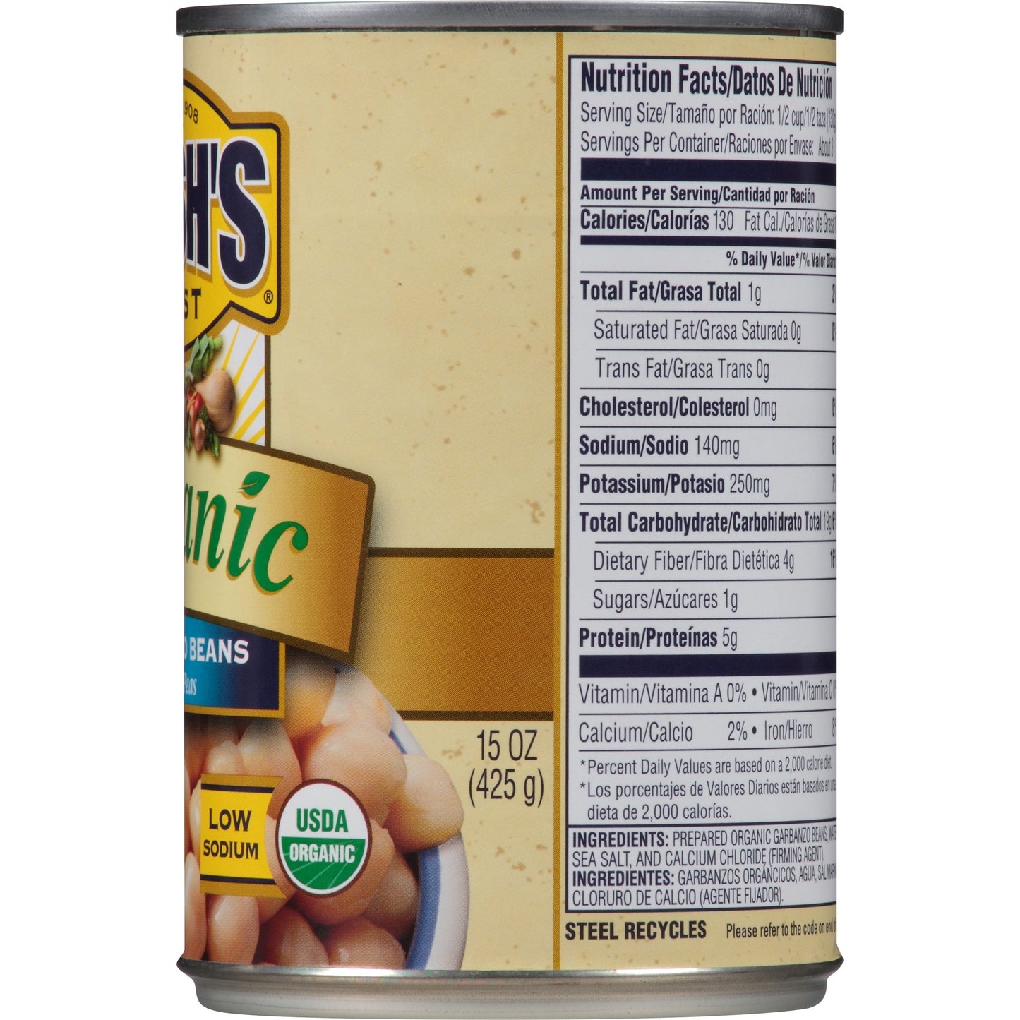 Bush'S Best Organic Garbanzo Beans Canned Beans, Organic Chick Peas, Usda Certified Organic, Source Of Plant Based Protein And F