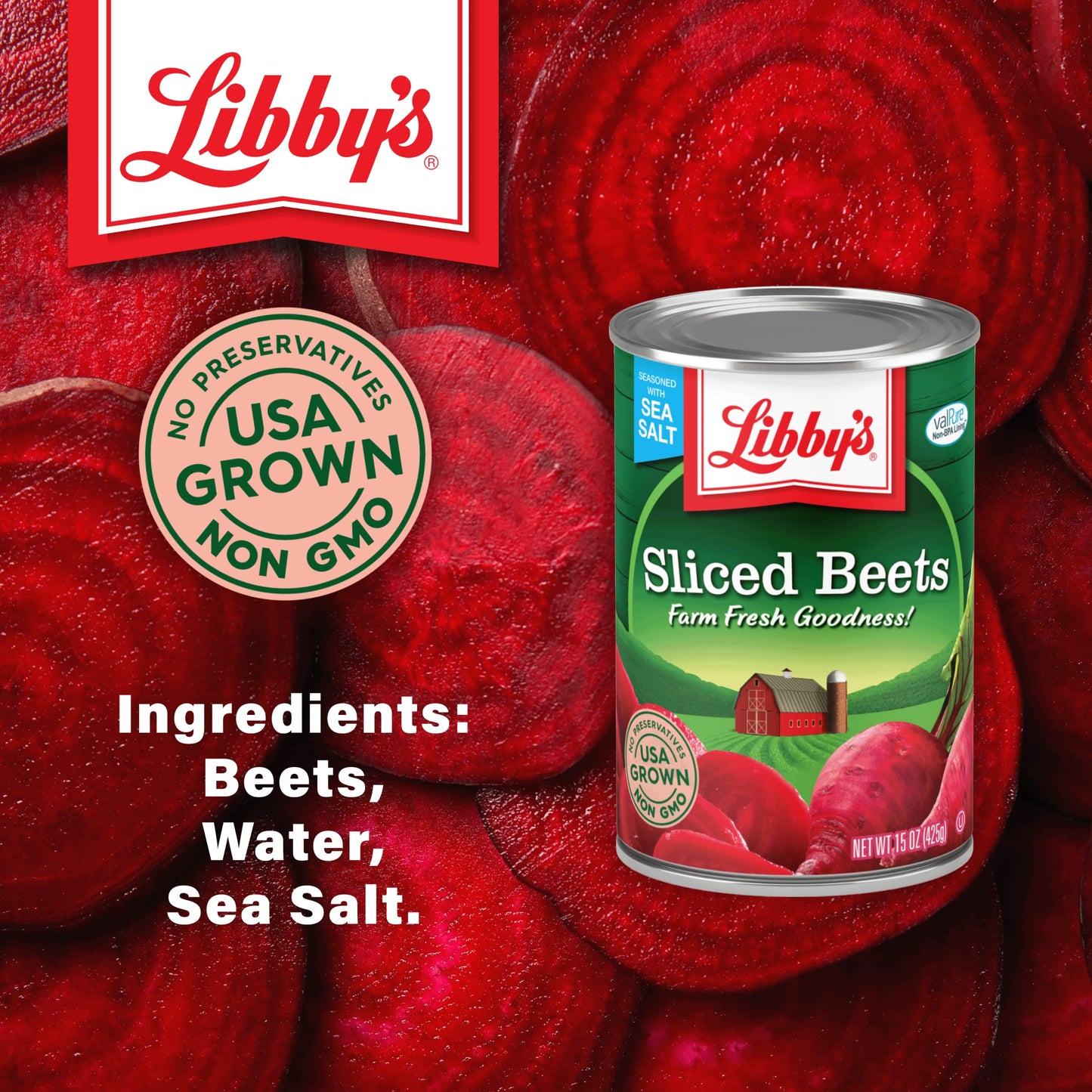 Libby'S Sliced Beets | Deliciously Earthy Flavor | Deep Vibrant Ruby Red-Purple | Seasoned With Sea Salt | Grown & Made In The U