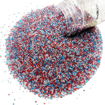 Se Si&Moos Red White And Blue Sanding Sugar Patriotic Sprinkles Fourth Of July Sprinkles Mixed Sugar Rimmer For Cocktails, Edibl