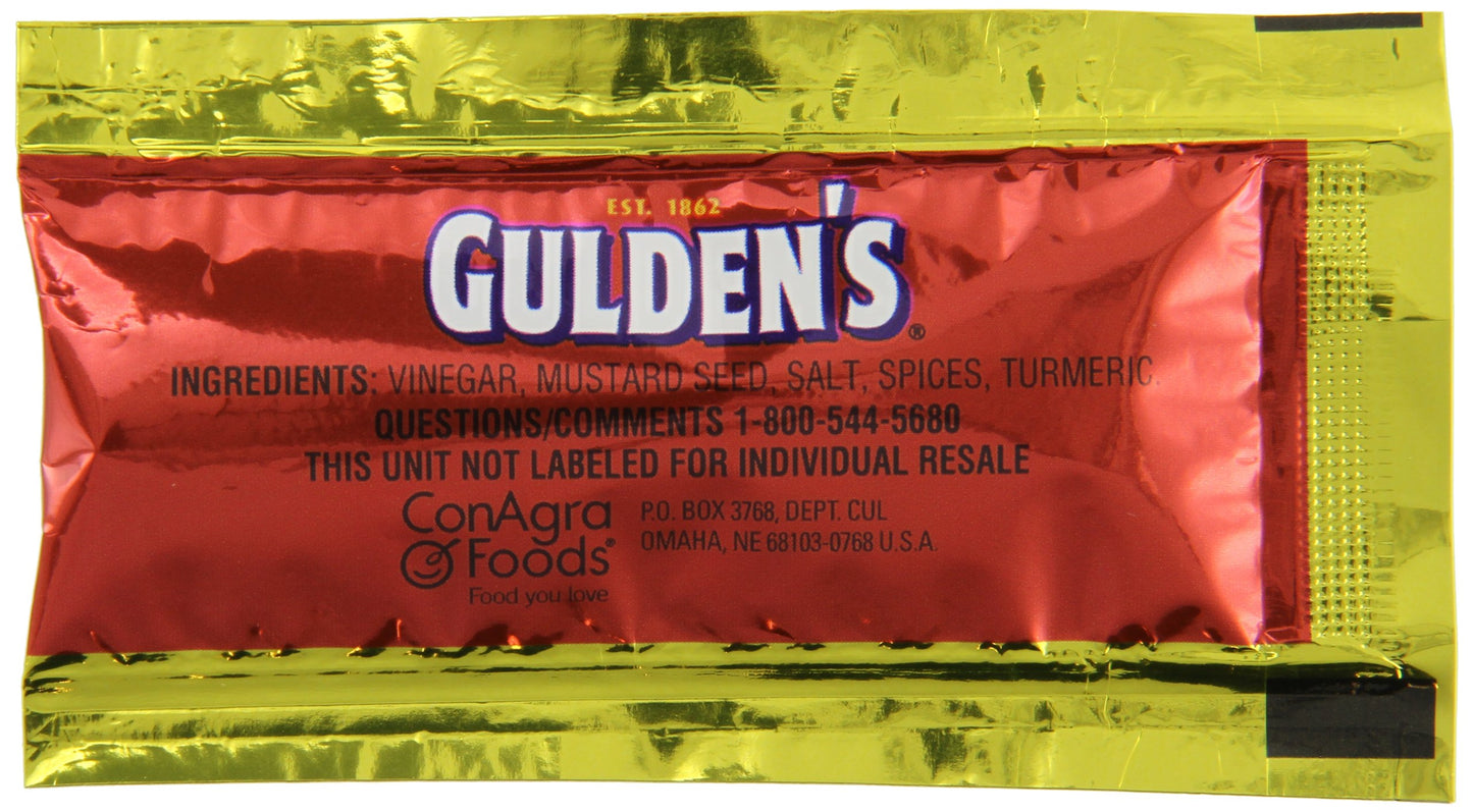 Gulden's Spicy Brown Mustard Packets, 0.32 Ounce, 500 Count - Bold Flavor for Deli Sandwiches, BBQ, and Condiment Lovers