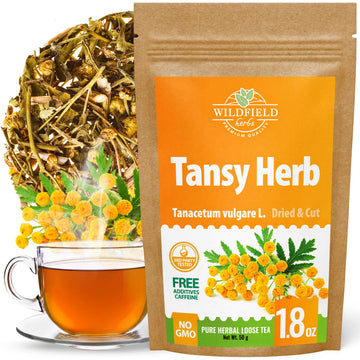 1.8 oz. Pishma Tea Tansy Flowers Herbal Tea (Tanacetum Vulgare L.) - 50g Dried Cut Tansy Flowers Herb
