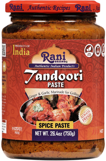 Rani Tandoori Paste (No Colors) 26.5oz (750g) Glass Jar ~ For Tandoori Chicken, Chicken Tikka, Paneer Tikka | All Natural | NON-
