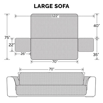 Furhaven Large Sofa Slipcover Waterproof  Non Slip Quilted Paw Print Furniture Protector Cover, Washable - Gray, Large Sofa