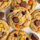 Partypom Reeses Pieces Caramel Peanut Butter Candy, 2 Lbs, Crunchy Shell, Fall Colors for Baking and Desserts