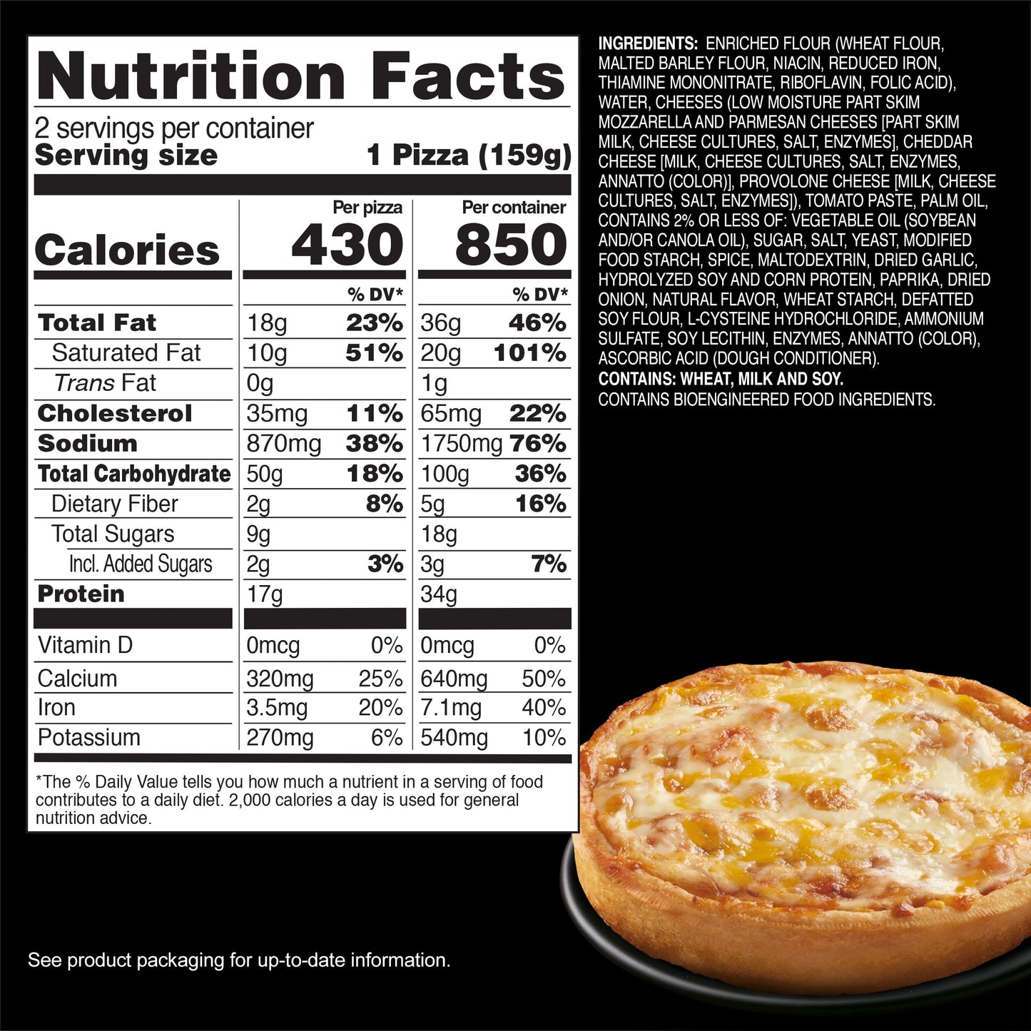Red Baron Deep Dish Singles 4 Cheese Pizza, 11.2 oz (frozen), 2 count (Pack of 1)