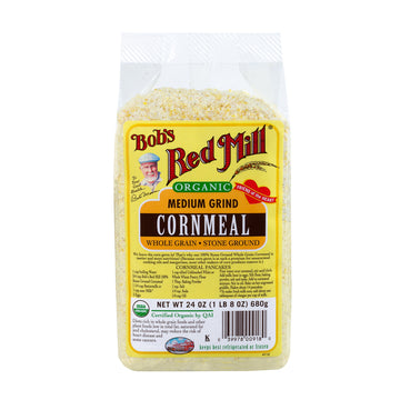 Bob's Red Mill Organic Medium Grind Cornmeal, 24 Oz (4 Pack)