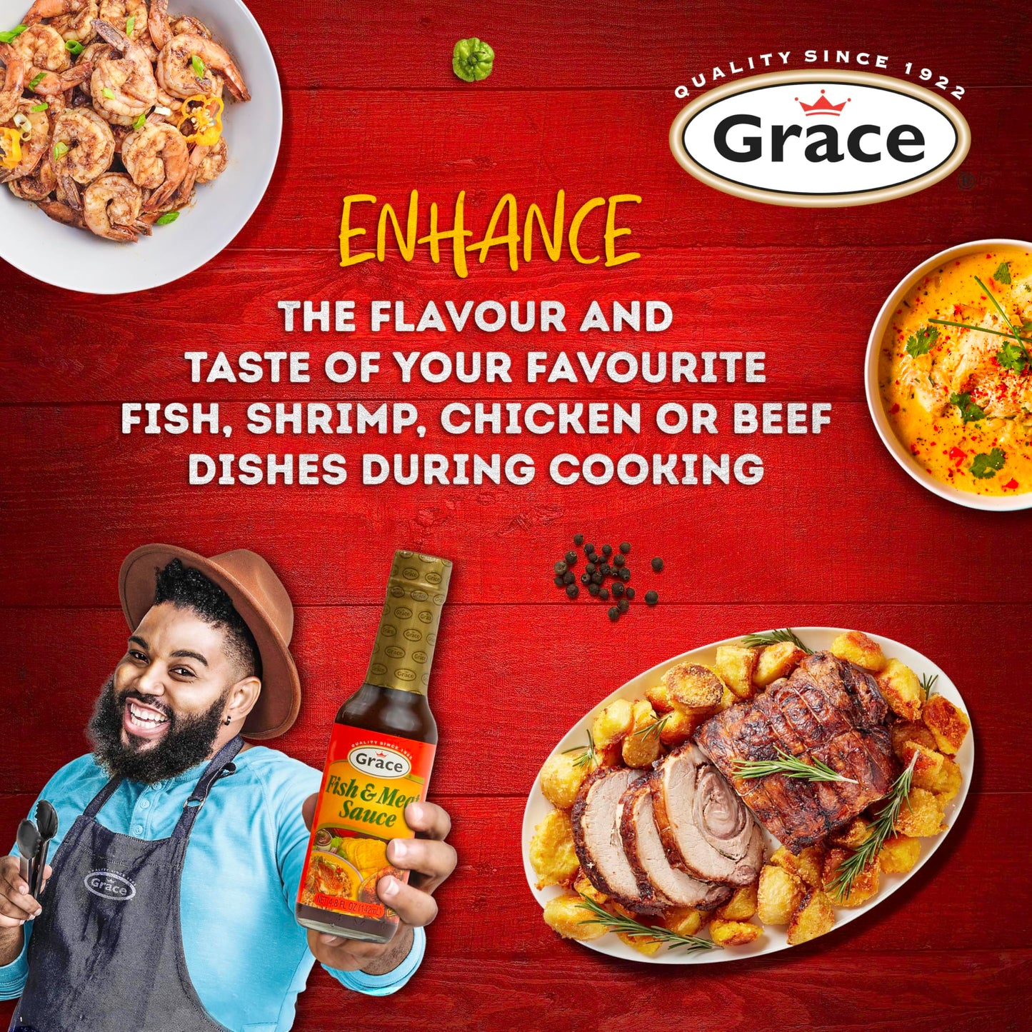 Grace Fish And Meat Sauce 4.8Oz - 2 Pack Jamaican Seafood Seasoning & Meat Marinade - Caribbean Fish Sauce For Cooking Or As A Chicken Marinade - Mild Jamaican Marinade & Seafood Sauce