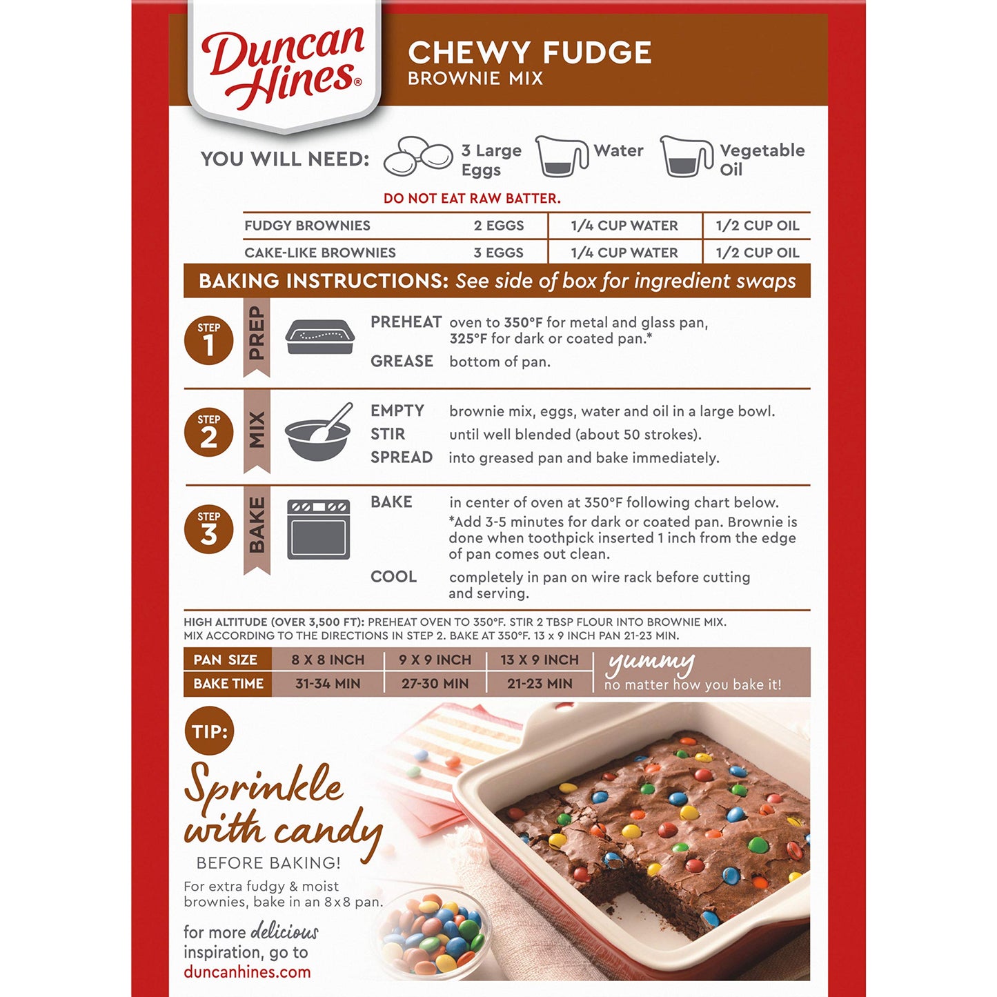 Duncan Hines Brownie Mix, Chewy Fudge, 18.3 Ounce (Pack Of 6)