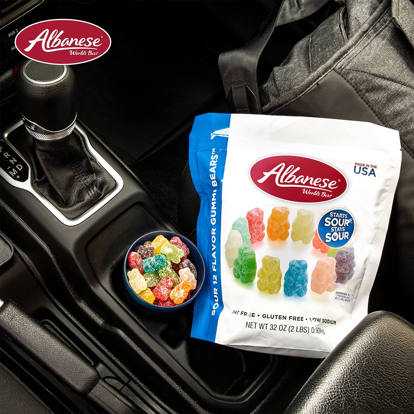 Albanese World'S Best Sour 12 Flavor Gummi Bears, 32Oz Bag Of Candy