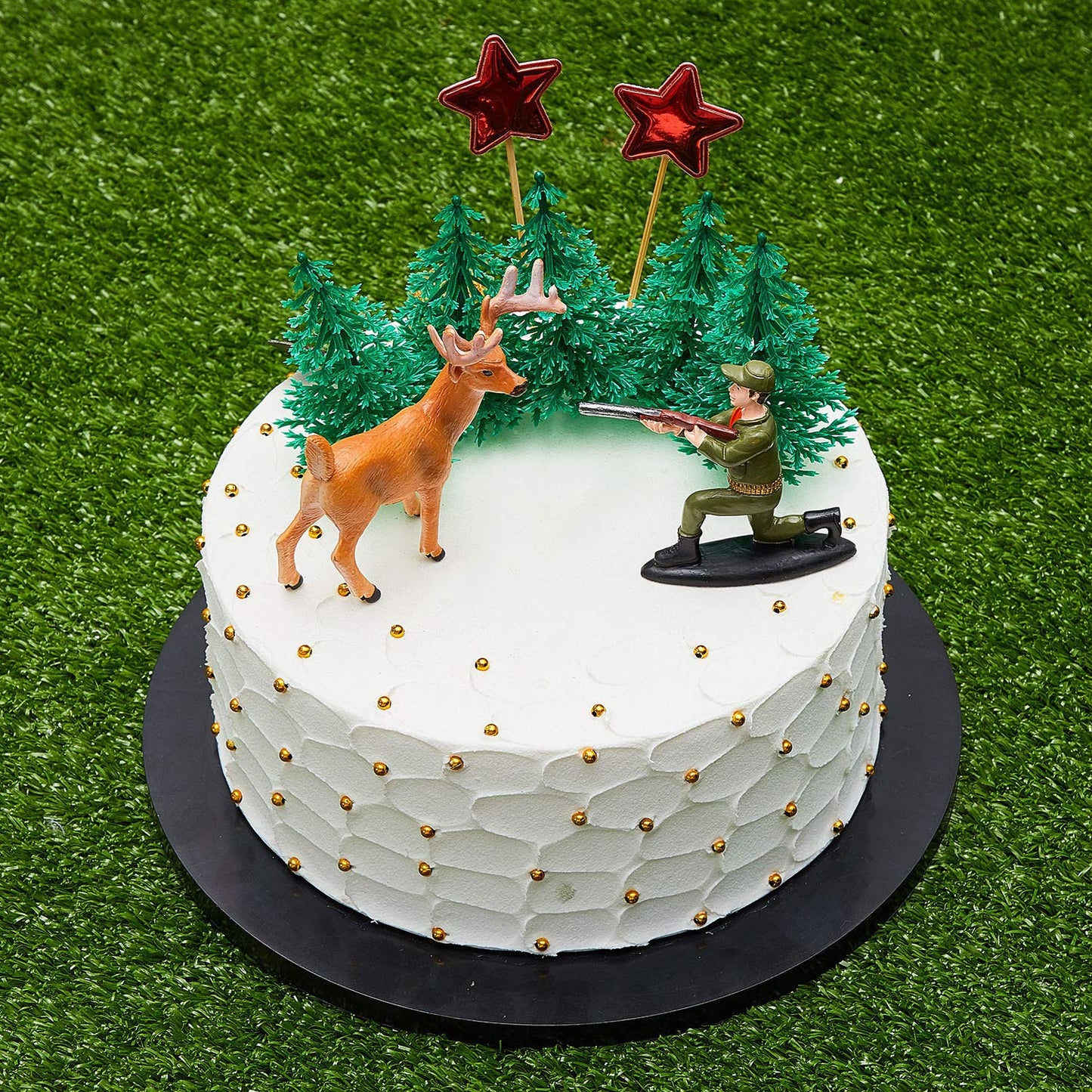 17 Pieces Deer Hunting Cake Topper Christmas Tree Cake Decorations Deer Hunting Theme Cake Topper For Birthday Party Deer Huntin