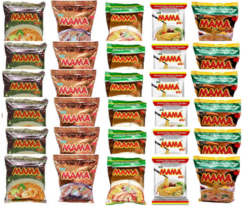 Mama Oriental Style instant noodles Mix Flavor Bundle Package Total 30 Packs (5 Flavor Mix shrimp Tom Yum Flavor, shrimp creamy 
