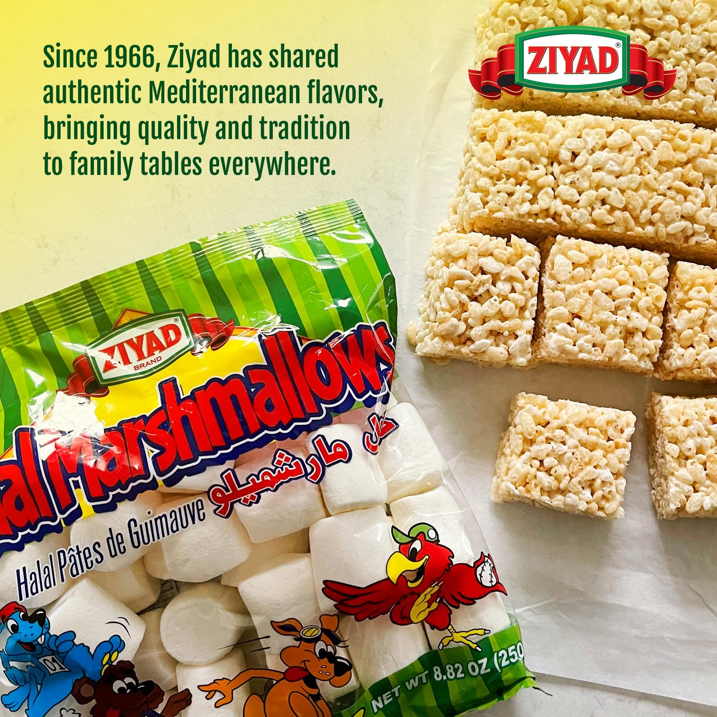 Ziyad Gourmet Halal Large Marshmallows, Pork-Free, Egg-Free, Dairy-Free, 8.8oz (Pack of 24)