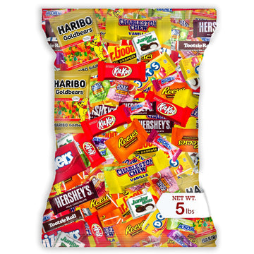 Individually Wrapped Mini Candy & Chocolate Mix - 5 lb Bulk Easter Candy Assortment - Easter Basket Stuffers, Pinata Stuffer Can