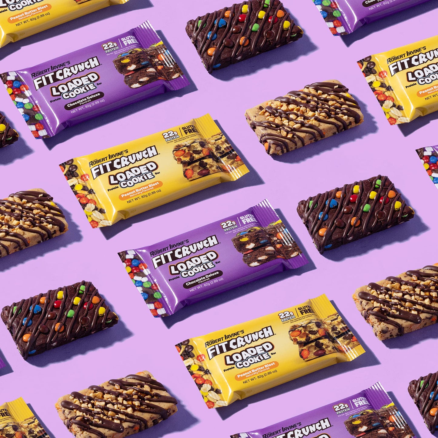 Fitcrunch Loaded Cookie Protein Bar, High Protein, Gluten Free, Protein Snack (12 Cookie Bars, Chocolate Deluxe)