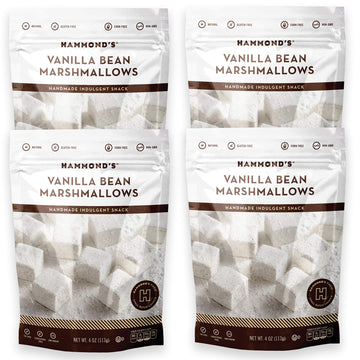 HammondAs candies gourmet Marshmallows - Vanilla Bean great for Snacking, Hot chocolate, SAmores, Baking gluten-Free, Kosher, Ha