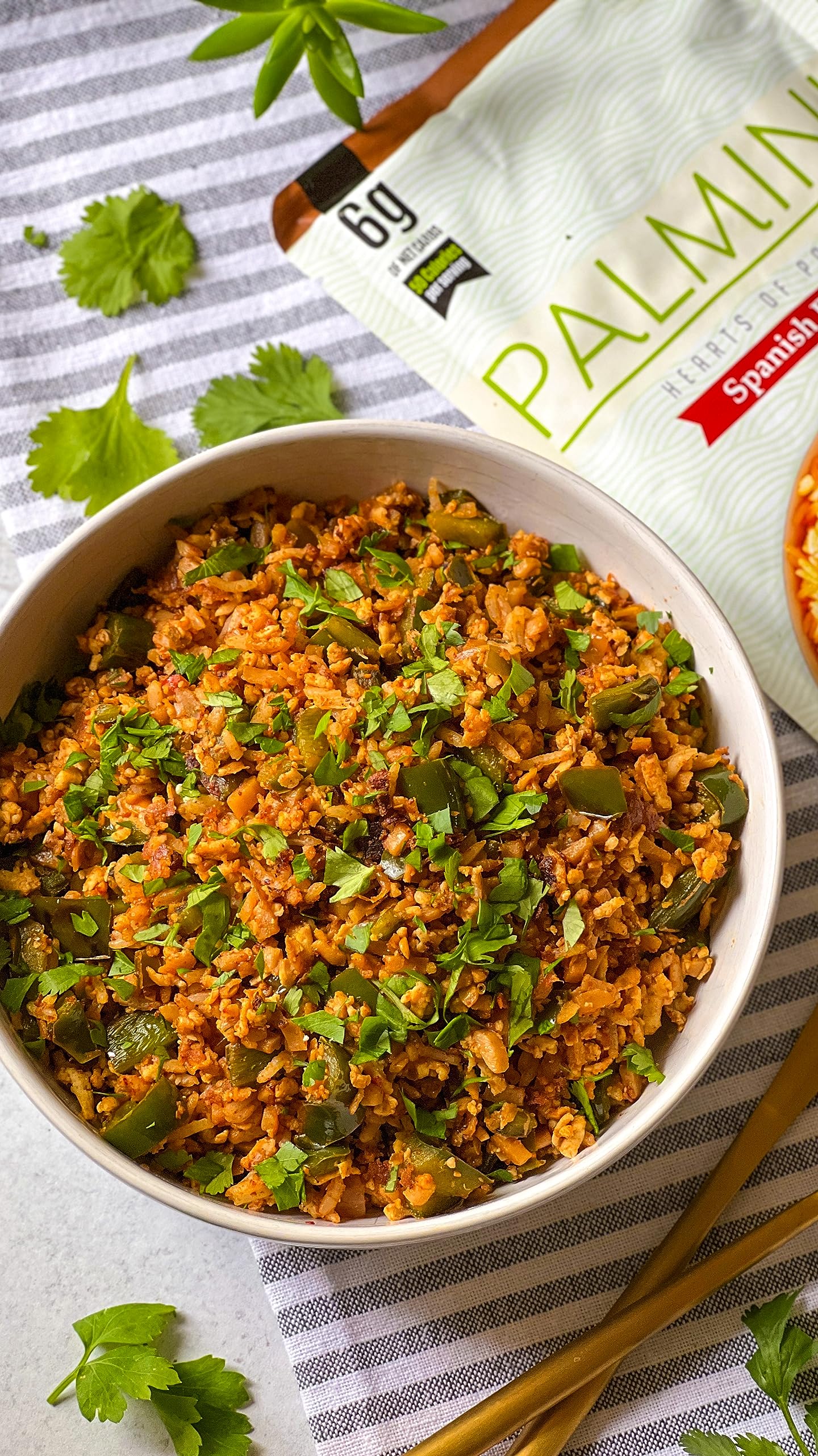 Palmini Spanish Rice | Low-Carb, Gluten Free Hearts of Palm Rice | 8 Ounce Pouch - Pack of 6