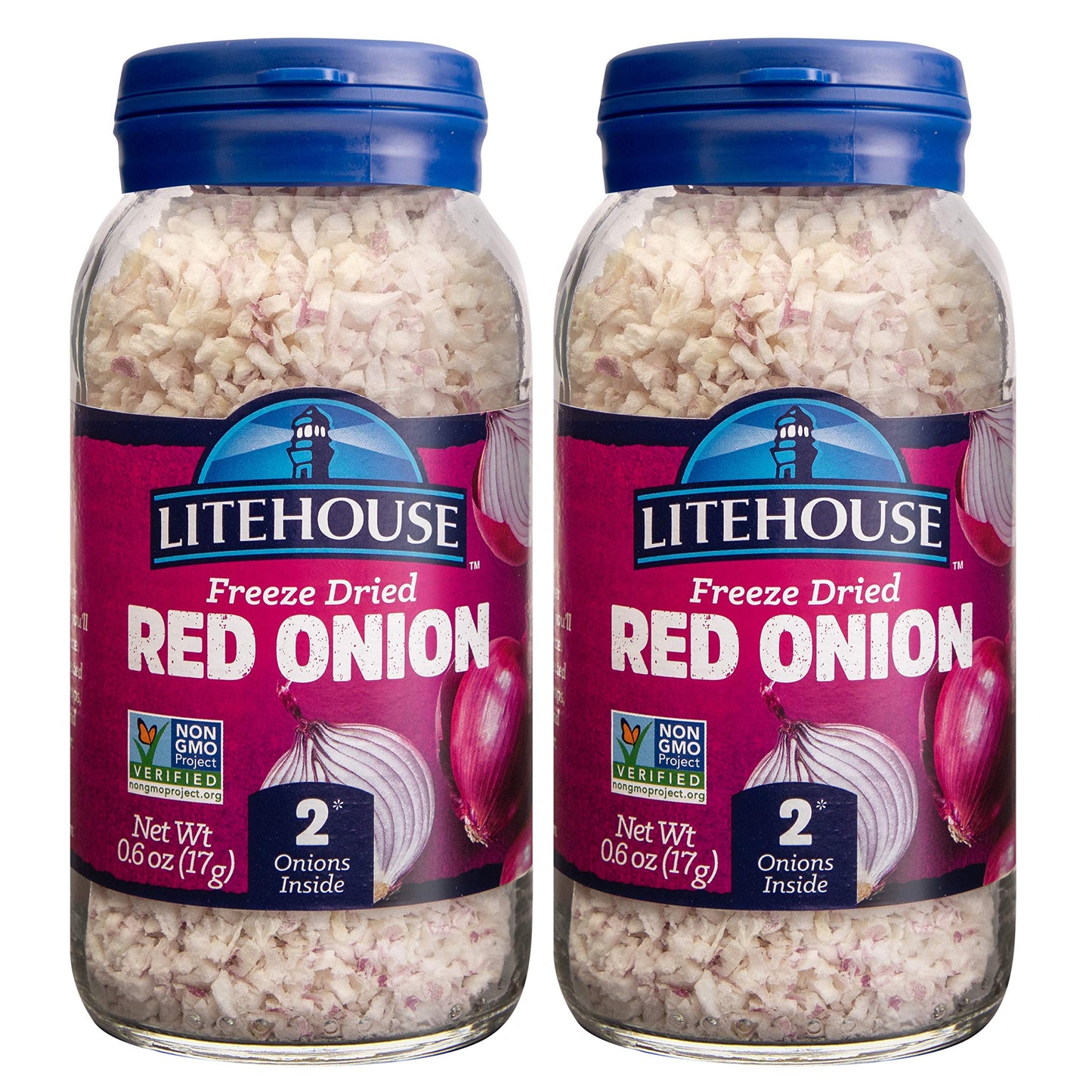 Litehouse Freeze Dried Red Onion, Gluten Free, Vegetarian, Keto, 0.6 Oz, 2-Pack
