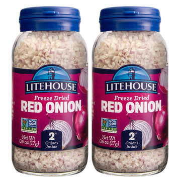 Litehouse Freeze Dried Red Onion, Gluten Free, Vegetarian, Keto, 0.6 Oz, 2-Pack