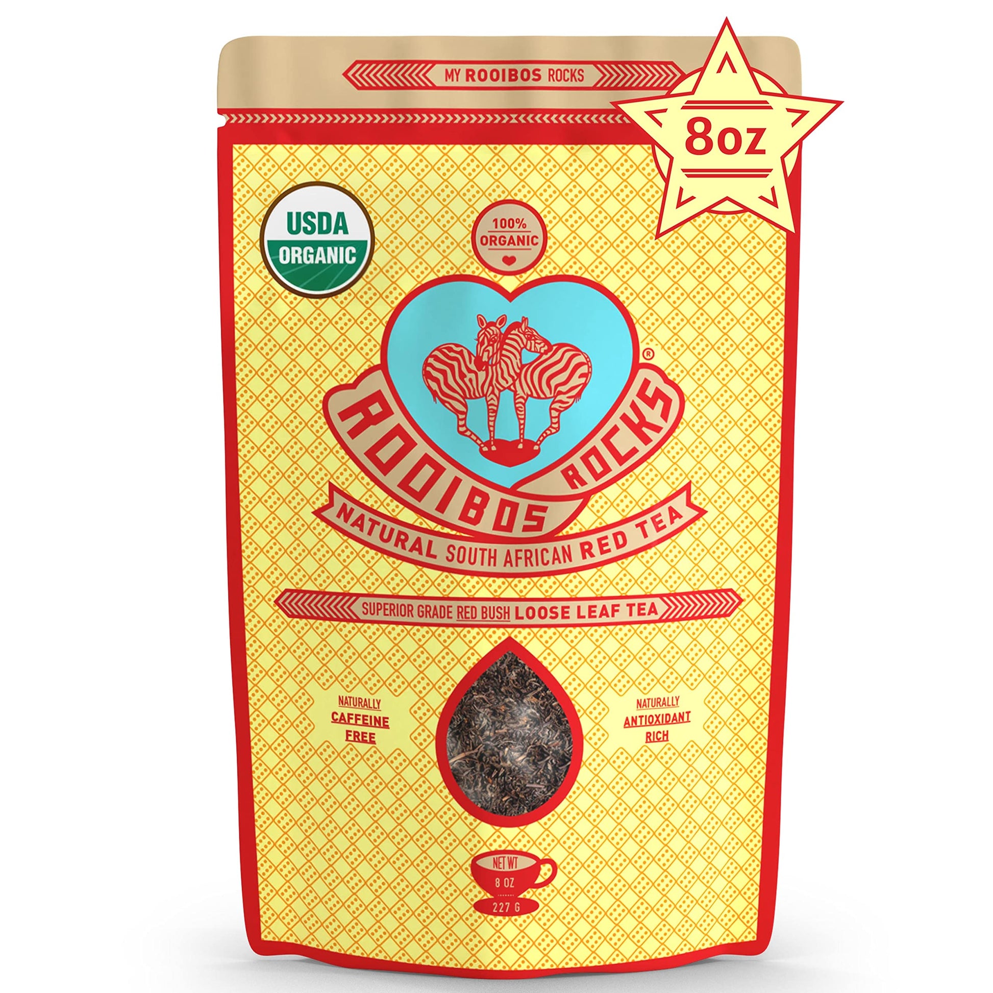 Naturally Sweet Organic Rooibos Tea - 8 Oz Top-Grade Loose Leaf Rooibos Tea - Energy Blend-Free And Sugar Free Red Rooibos Tea Organic - Low-Tannin And Antioxidant-Rich Rooibos Tea Loose Leaf