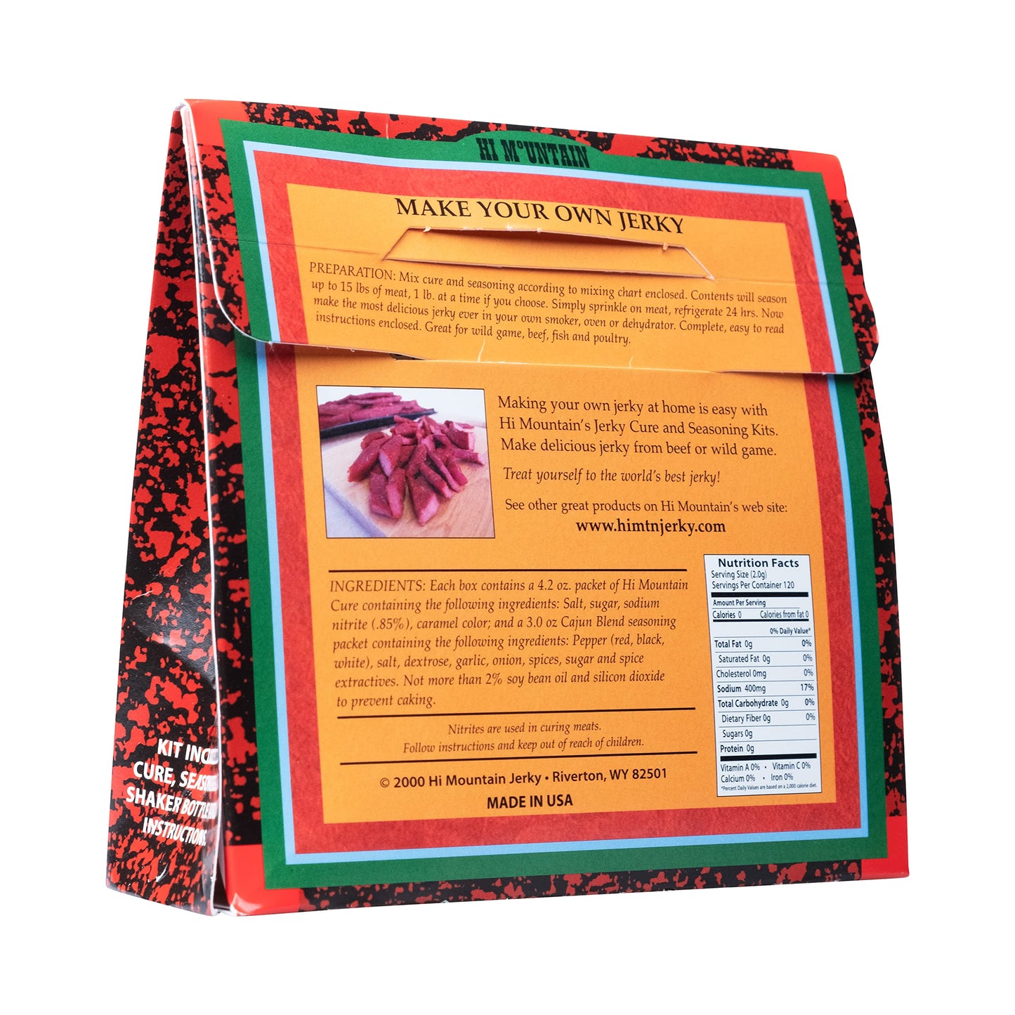 Hi Mountain Jerky Seasoning and Cure Kit | CAJUN BLEND | Create Savory Homemade Beef Jerky | Great for Beef, Deer, Elk, & Veniso