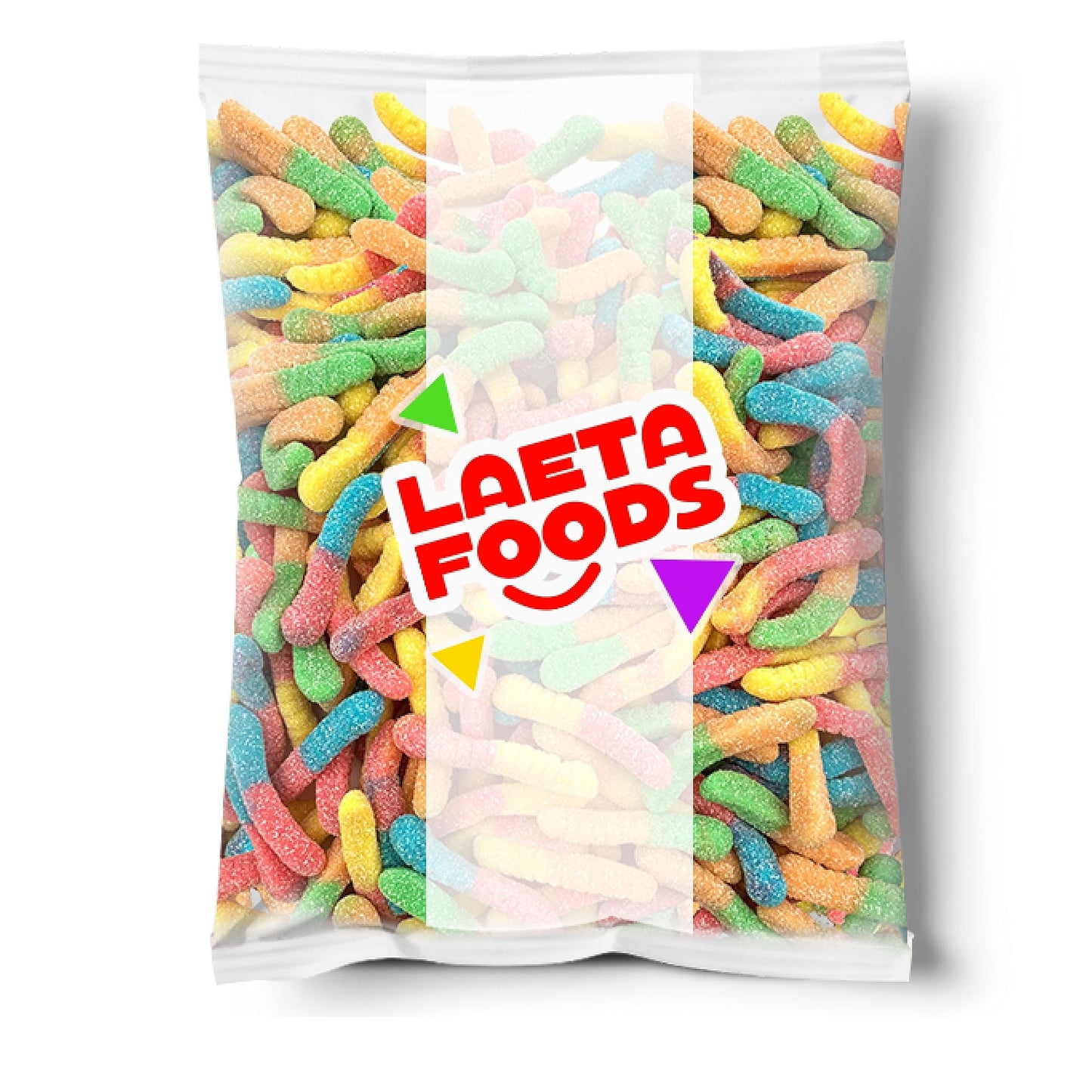 Sour Neon Gummy Worms Candy (1 Pound Bag)