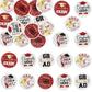 Ephlyn 54Pcs Graduation Cupcake Toppers Wafer Paper Red Grad Caps 1.8cm