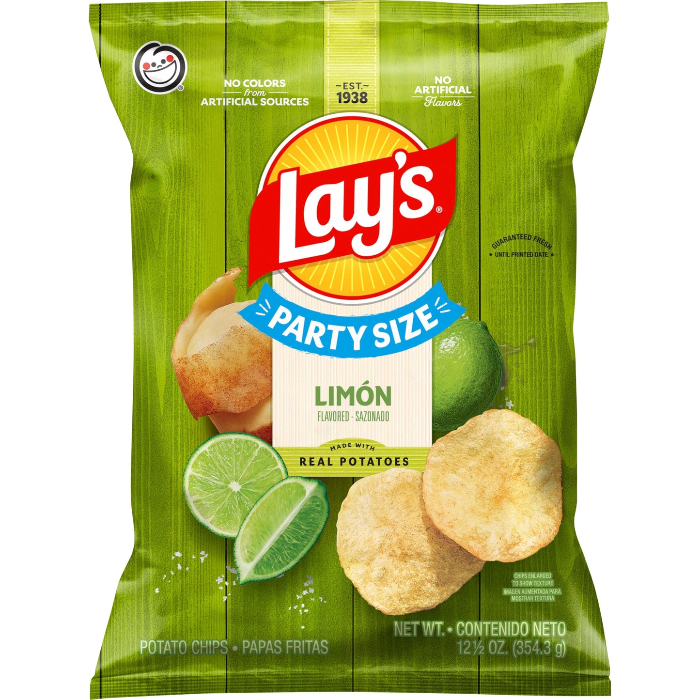Lays Potato Chips Limon, 12.5 Oz