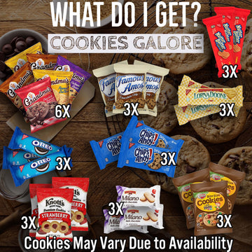 Cookies Variety Pack - 30 Assorted Cookies & Snacks Variety Pack For Adults & Kids - College Care Package - Cookies Lovers Gift