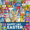 Easter Care Package (65Ct) - Candy Snacks Treats Plush Bunny Chocolate Cookies Gift Box Bundle Basket Fillers Stuffers Present Kids 18+ Uses Boys Girls College Student Child Grandchildren Toddlers