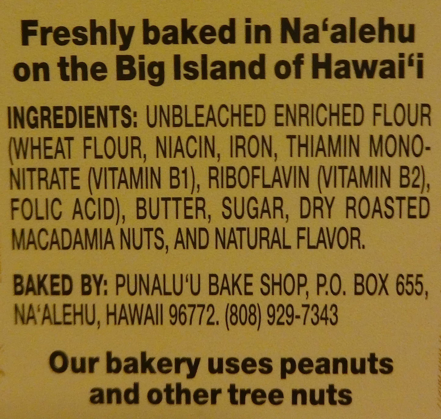 Punalu'U Bake Shop'S Original Macadamia Nut Shortbread Cookies, All Natural, 100% Butter, Freshly Baked In Hawaii, 6 Ounce Packa