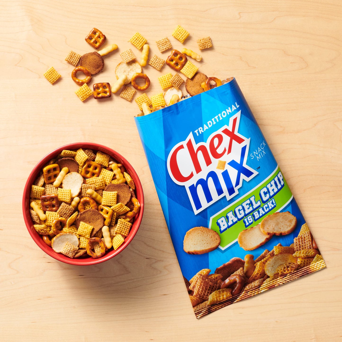 Chex Mix Snack Mix, Traditional, Savory Snack Bag, Family Size, 15 oz (Pack of 8)